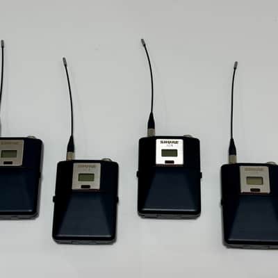 Shure AD1 Wireless Bodypack Transmitters (4 Pack) w/ 6 Instrument Cables, Battery Adapters, Locking TA4M – In Original Boxes image 3