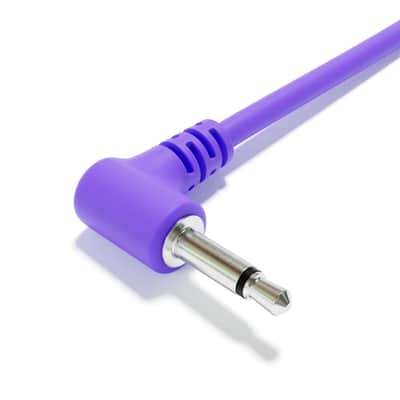 ExcelValley [Purple | 30 cm - 11.81"] 5-Pack - Right Angle Hopscotch Mono Splitter Y Patch Cables TS 3.5mm 1/8" Eurorack Synth image 5