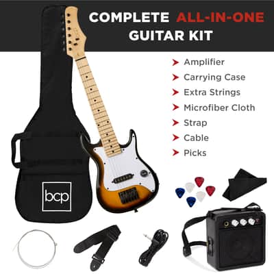 Best Choice Products Kids Electric Guitar Beginner Starter Kit w/ 5W Amplifier - 30 in-Sunburst image 3