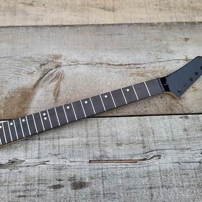 Reverse headstock 22 fret Shred Guitar Neck Replacement 25.5 scale Steel frets fast neck DIY image 1