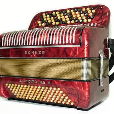 Vintage Hohner Accordina II C Griff Button Accordion 96 Bass, made in Germany, with New Straps and Hard Case, Original Accordeone de Botones, 2686 image 3