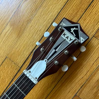 1960s Kay Vanguard K100 Electric Guitar w/ Original Chipboard Case image 5