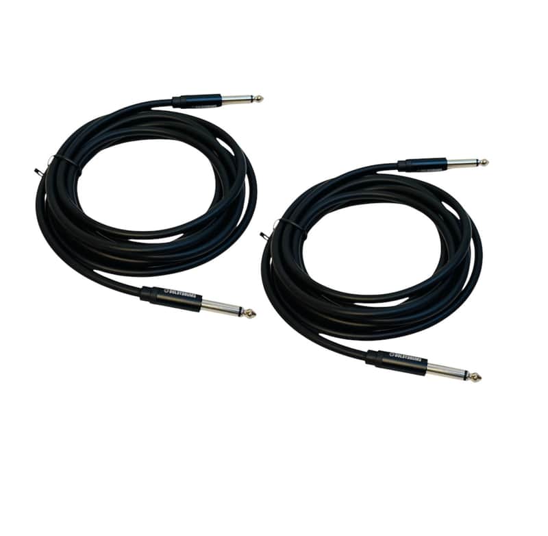 Pair of 10 ft 6.35 1/4 inch Mono TR Instrument Amp Cable image 1