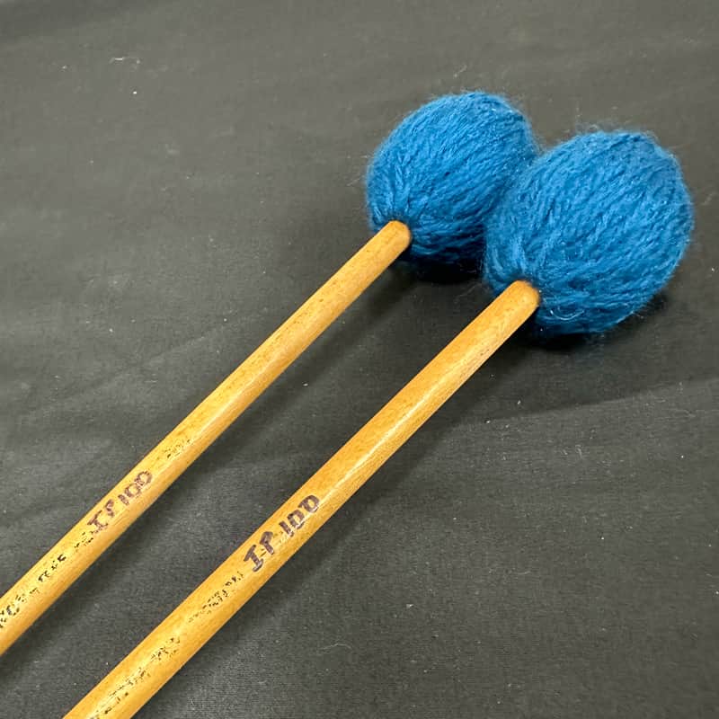 Innovative Percussion IP100 Mallets, Soft, 1 Pair, Birch w/Teal Yarn - EXCELLENT image 1