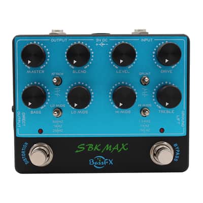 Fanmuzk SBK MAX Preamp Pedal for Electric Bass with Distortion, 4-band EQ, Speaker Cabinet Emulation, and DI Output