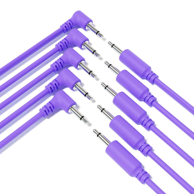 ExcelValley [Purple | 60 cm - 23.62"] 5-Pack Hybrid Mono Modular Patch Cables TS 3.5mm 1/8" Eurorack Synth Synthesizer image 1