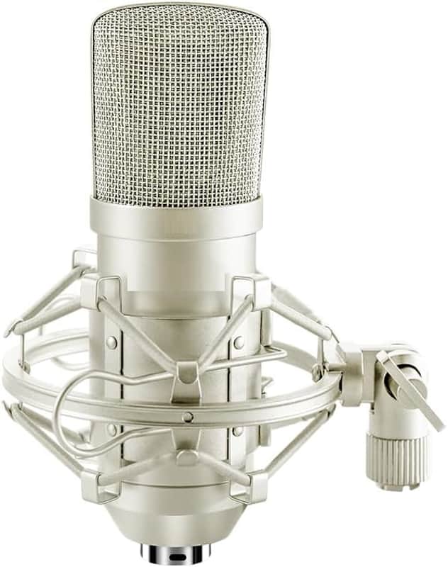 XLR Condenser Microphone Recording Microphone for PC Computer Home Studio Cardioid Podcast Mic Kit for Streaming, ASMR, YouTube, Voice-Over, Gaming, Vocal (Silver) image 1