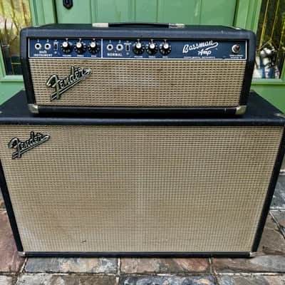 1966 Fender Bassman 50 Watt Guitar Amp Head 1964 - 1967 - Black Panel image 1