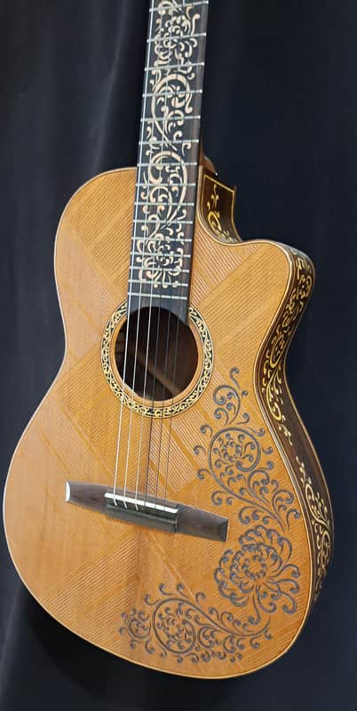 Blueberry Handmade Classical Nylon String Parlor Size Guitar image 1