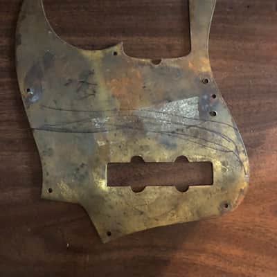 Vintage natural relic Fender or Schecter Jazz Bass Brass Mighty Mite Pickguard image 2