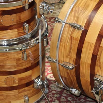 Holloman Custom Drums Ash/Mahogany drum set - hand rubbed urethane over Danish Oil image 4