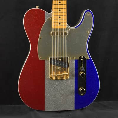 Fender Buck Owens Telecaster Red, Silver and Blue Sparkle Maple Fingerboard image 1