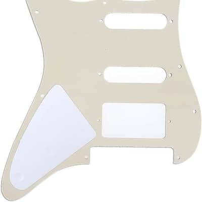 11-Hole Modern Style Strat HSS Guitar Pickguard for American/Mexican Fender Stratocaster Floyd Rose Bridge Cut, 3Ply Cream image 2