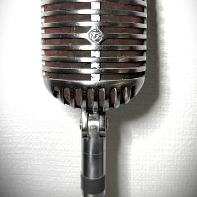 Vintage 1940s Shure 55 'Fatboy' Dynamic Microphone, works w/stand & cable (F1) image 1
