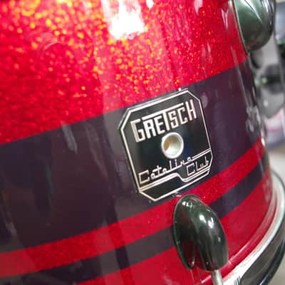Gretsch 3 piece Catalina club red sparkle drum kit set 2000 Red Sparkle image 2