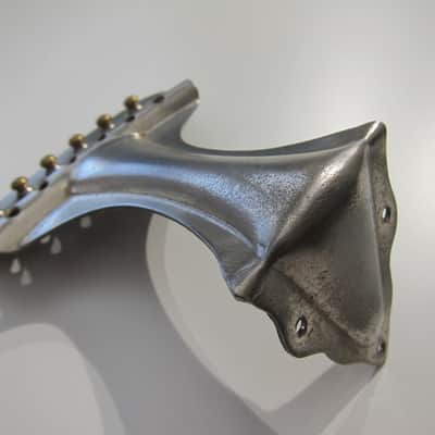 Vintage Oscar Schmidt Six String Acoustic Guitar Tailpiece with Individual Saddles Authentic Vintage Part Circa-1920s-1930s-Nickel Silver image 8