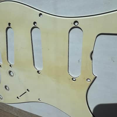 Vintage USA 54 8 Hole 50's Fender Stratocaster 56 Vintage Pickguard Celluloid / Nitrate White / Cream 1954 thru 58 RI image 13