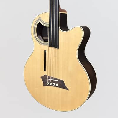 Warwick Rockbass Alien Deluxe 4 String Fretless Acoustic Electric Bass Guitar - Natural image 3