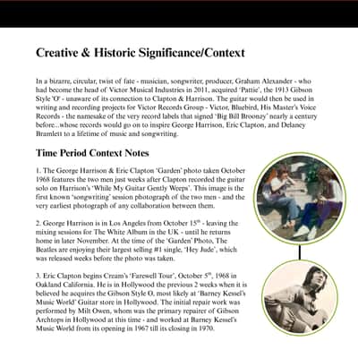 “Pattie” Historic Clapton, Harrison Owned/Played | Linked To Songwriting of Cream’s ‘Badge’, The Beatles ‘Here Comes The Sun’ | 1913 Gibson Style “O” Acoustic Guitar image 24