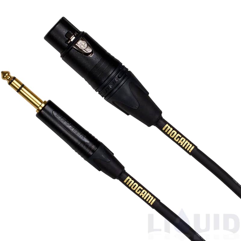 Mogami Gold TRS-XLRF-20 Balanced Audio Adapter Cable, XLR-Female to 1/4" TRS Male Plug, Gold Contacts, Straight Connectors, 20 Foot image 1