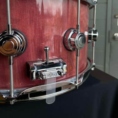 DW Collector's Series Pure Purpleheart 7x14 Snare Drum in Natural Gloss Lacquer w/ Chrome Hardware image 6
