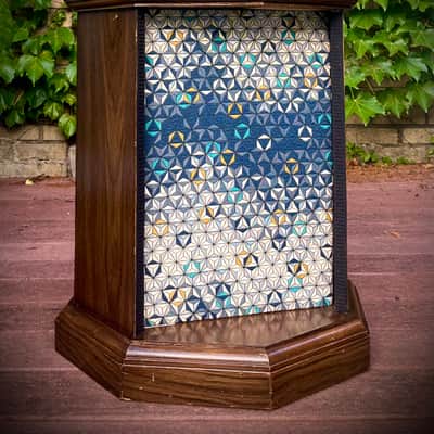 1x12 octagon guitar speaker cabinet! Semi open. Vintage 8 ohm speaker inside. Unique 3D grill cloth. Candle lights up! image 6