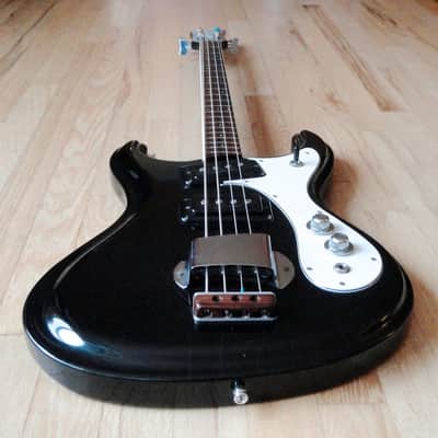 1970s Mosrite Firstman Vintage Electric Bass Guitar Black Mark I Japan Avenger image 9