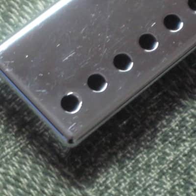 used (light medium relic'd) genuine Gibson PRPC-015 Chrome Bridge Humbucker Cover - BRIDGE pole spacing: 52mm -- 2 and 1/16 inch image 10