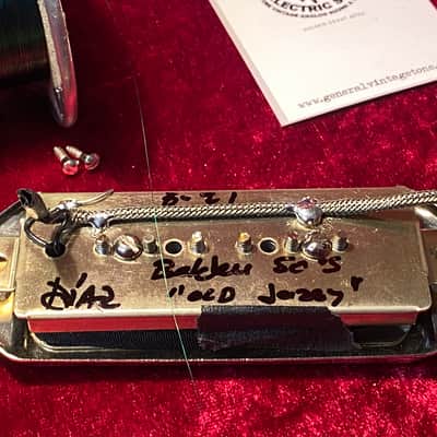 General Vintage Tone dog ear pickup jazz guitar   Old Jazzy GVT 1950s Belden old green magnetic wire hand wound  Metal image 4