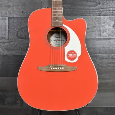 Fender California Standard Redondo CE Spruce Top Ivory Pickguard - Fiesta Red image 1