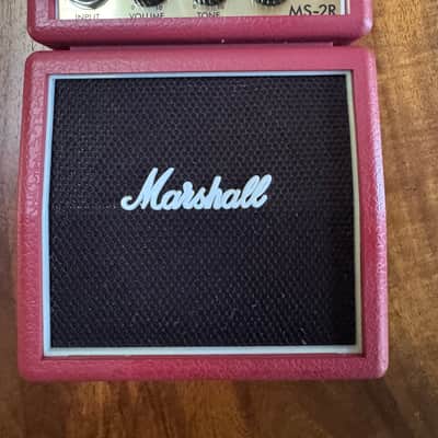 Marshall MS-2R 1W Battery-Powered Red Micro Guitar Amp - Red image 2