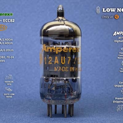 Amperex 12AU7 ECC82 • 1970 • 100% BALANCED Gm & mA tube • Very Strong NOS • Orange Globe • Philips, Heerlen ΔOB2 • Amplitrex AT-1000 Digitally Tested • Quite Very Low Noise • A-12 image 1