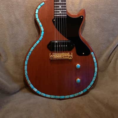Custom Designed & Crafted Single Cutaway 1957 Les Paul Jr. Style-Aqua Impression Jasper Stones Serial #083 2025 image 1