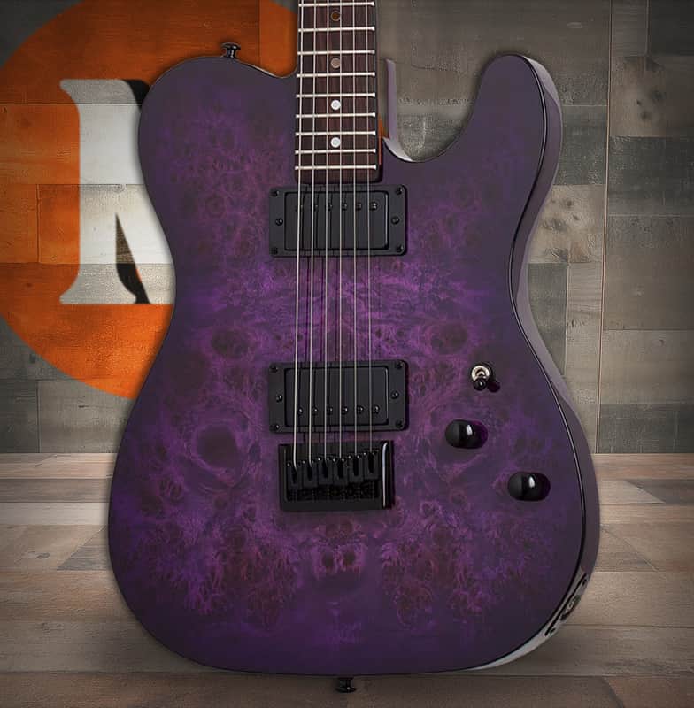 Schecter PT Standard Purple Burst Burl Electric Guitar (3956) image 1