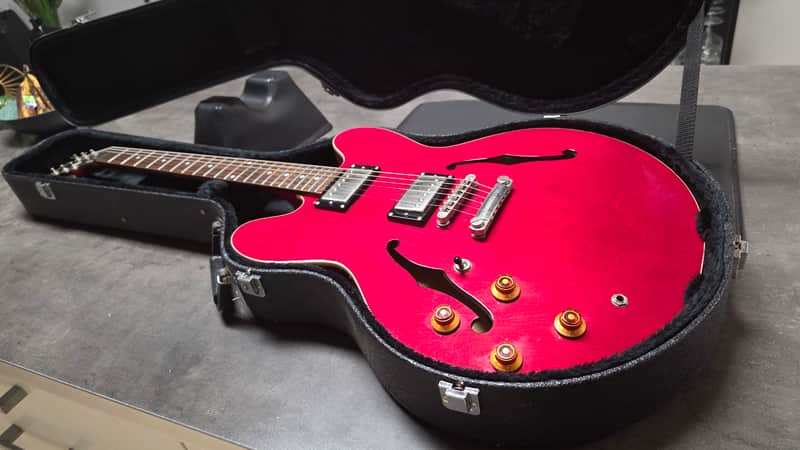 Epiphone ES-335 DOT LH Left Hand Cherry Red HARD CASE Lefty Handed 335 ES335 Semi-Hollowbody Hollow Body Electric Guitar image 1