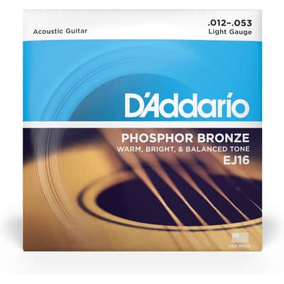 D'Addario EJ16 Phosphor Bronze Acoustic Guitar Strings, Light, 12-53 image 6