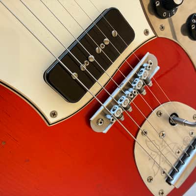 Playing demo link in Description!! Novo Serus J nucleus electric guitar Candy apple red with original case image 7