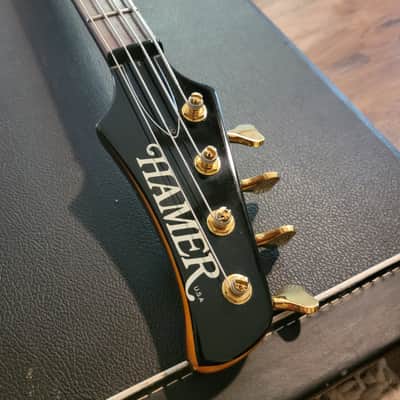 1991 Hamer USA Chaparral 4 String Bass Guitar Beautiful Honey Quilt Top/Back W/OHSC 8.5 Pounds image 9