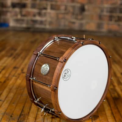 HHG Drums 14x7 Walnut Stave Snare With Wood Hoops, Semi Gloss Lacquer image 8