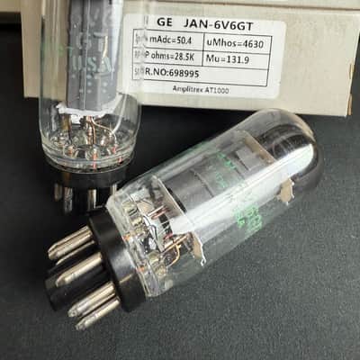Matched Pair General Electric GE 6L6 6L6GC Vacuum Tubes Valves NOS