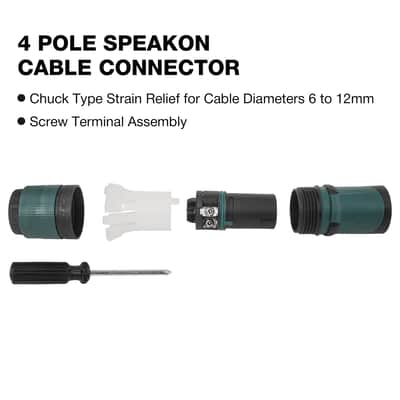 NL4FXX-W-S-4PK | Original Neutrik 4 Pack 4-Pole SpeakOn Cable Connector with Twist Lock for Cable Diameters 6 to 12 mm image 3