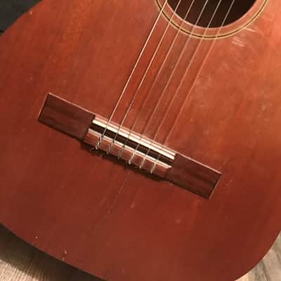 Favilla 1960's All Solid Mahogany USA Made Classical Acoustic Guitar w/ Case image 7