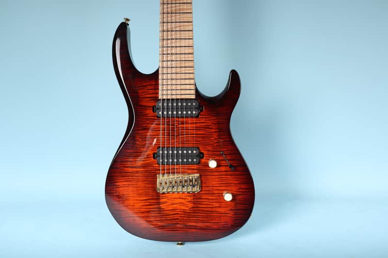 2016 Kiesel Carvin DC800 8 String Neck Thru Orangeburst Flamed image 1