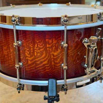 Ludwig Aged Exotic Tamo Ash 6.5x14 Snare Drum Cherry Carmel Lacquer image 5