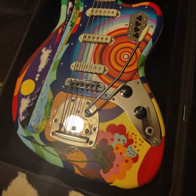 FENDER Squier Classic Vibe 1960's RI BASS VI PSYCHEDELIC CREAM/Jack Bruce ~THE FOOL~CUSTOM PSYCHEDELIC PAINT JOB & Case image 4