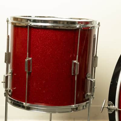 Vintage Kent Red Sparkle 14x22 9x13 and 13x14 Drum Set image 4