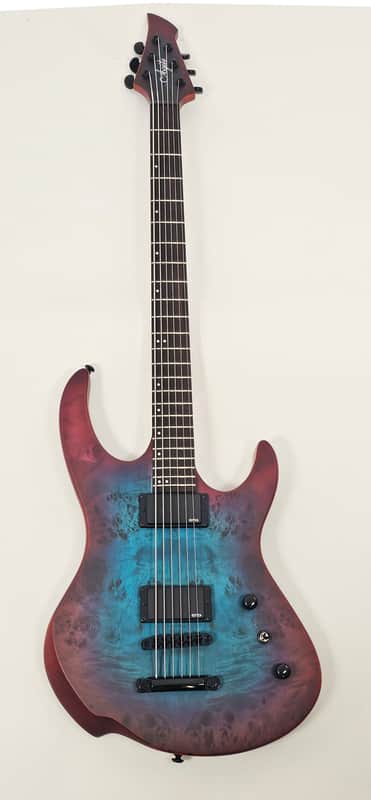 AGILE INTREPID PRO BASS 6 EB EMG 630 BLUE PURPLE BURL image 1