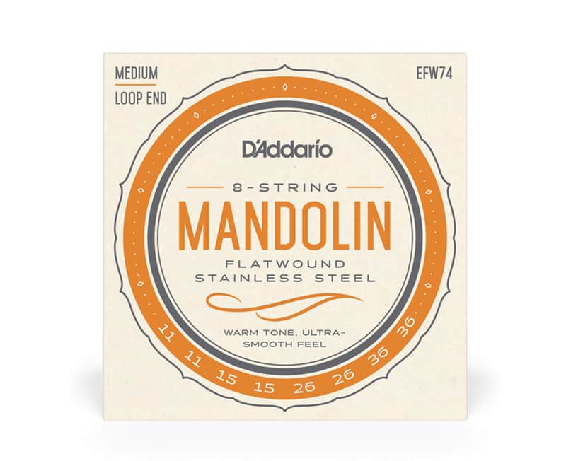 D'Addario EFW74 Flat Wound Phosphor Bronze Loop Mandolin Strings 8 strings 11-39 image 1