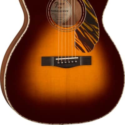 Fender PO-220E Orchestra 3-Tone Vintage Sunburst Acoustic Guitar with Case - Demo image 2
