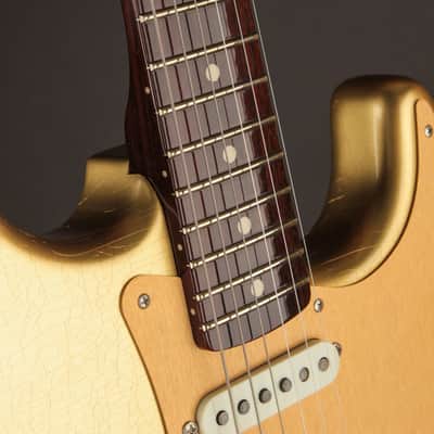 Fender Custom Shop LTD 1957 Stratocaster Rosewood Neck Aged Aztec Gold/DLX Closet Classic image 8